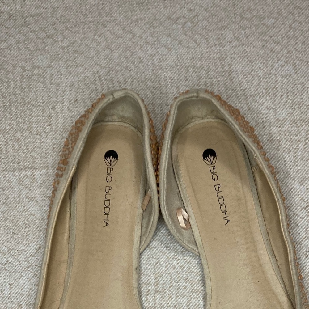 Big Buddha Studded Rose Gold Flats Size 9 - Picture 3 of 8